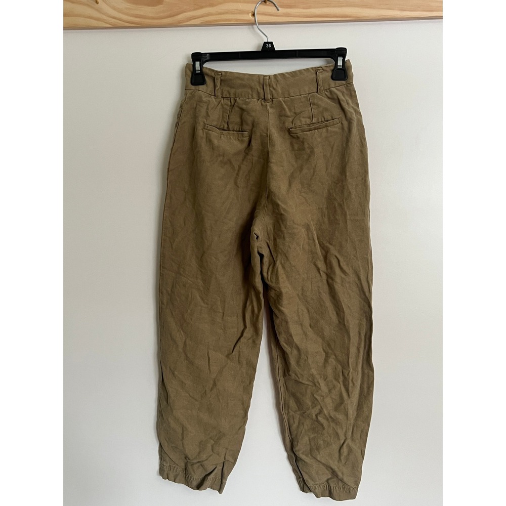 Wilfred Pants Linen Blend Olive Green Lightweight Spring Women Size 2 - Picture 5 of 11